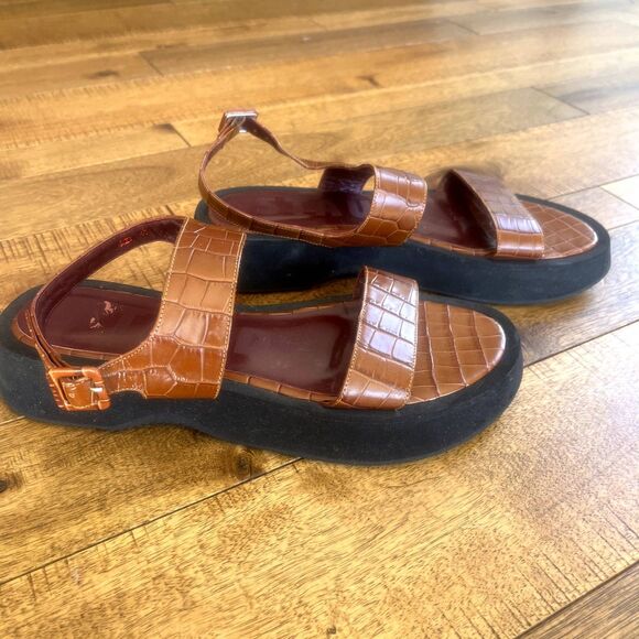 Staud Nicky Croc Sandals Size 41/10 - Picture 4 of 6